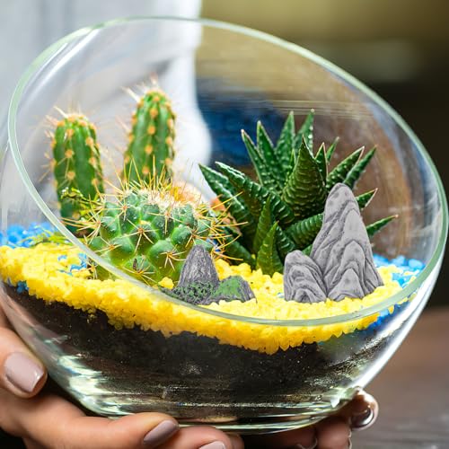 HANABASS 8 Pcs Miniature Rockery Decor, Resin Mountain Figurines for Zen Garden Micro Landscape, Planter Accessories Aquarium Fish Tank Stone Statue