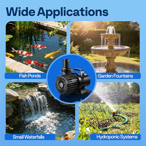 VIVOHOME Electric 620W 9000GPH Submersible Water Pump for Koi Pond Pool Waterfall Fountains Fish Tank and Aquarium - size: 9000GPH