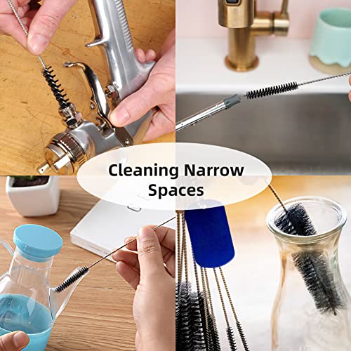 10 Pcs Tube Cleaning Brushes Kit Straw Cleaning Kit Metal Pipe Brush Cleaner, Lab Cleaning Brushes Wire Bottle Brush for Lab Tube, Auto Parts, Bottles and Pipes, 10 Sizes