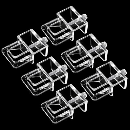 6 PCS Acrylic Fish Tank Lid Holder Aquarium Tank Clamps Lid Clear Rimless Aquarium Top Cover Lids Support Clamps Hood Replacements for Glass Aquariums Top