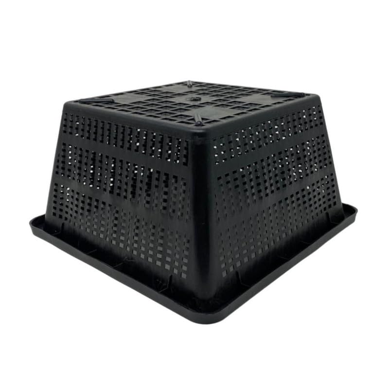 Chalily 6.75" Square Mesh Aquatic Plant Pot Great for Water Lilies, Lotus, and Other Pond Plants Square Plastic Planter for Outdoor Ponds Terrific for Aquatic Soil Plant Basket - size: 6.75" Square Mesh Basket