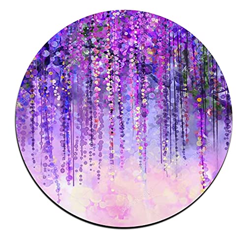 Colorful Watercolor Flowers Round Coaster Set - Made of Recycled Rubber - Set of 4 - color: Colorful Watercolor Flowers