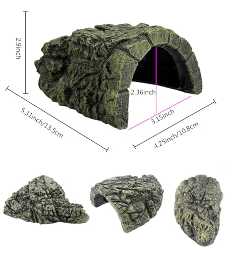 Reptile Hideout Cave, Aquarium Fish Hide Cave Decoration, Small Turtle Basking Platform Resin Rock Fish Tank Hides Habitat Decorations Reptile Hideout Nest Habitat