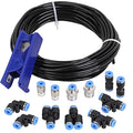 Hromee Air Line Tubing Kit, 5/32 Inch (3.97MM) OD x 32.8 Feet Polyurethane PU Tube and Push to Connect Fittings, 14 PCS Compressed Pipe and Accessories Kit - size: 5/32 inch