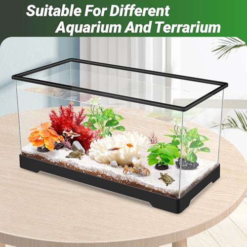 GOZILLA Fish Tank Plants, Reptile Artificial Plastic Plants, Reptile Plants for Terrarium, Aquarium Decorations Resin Pedestal Ornaments for Fish Tank Accessories Set.(4PCS/B-Set) - color: 4 Pcs/ B Set