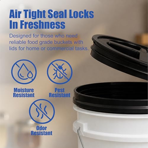 ePackageSupply 3.5 Gallon Bucket with Lid - Food Grade Bucket with Airtight Gamma Seal Screw-On Lid, 90 Mil Heavy Duty HDPE Plastic, BPA Free, for Bulk Food Storage, Made in USA - Black, 3 Packs - color: Black, size: 3 Packs