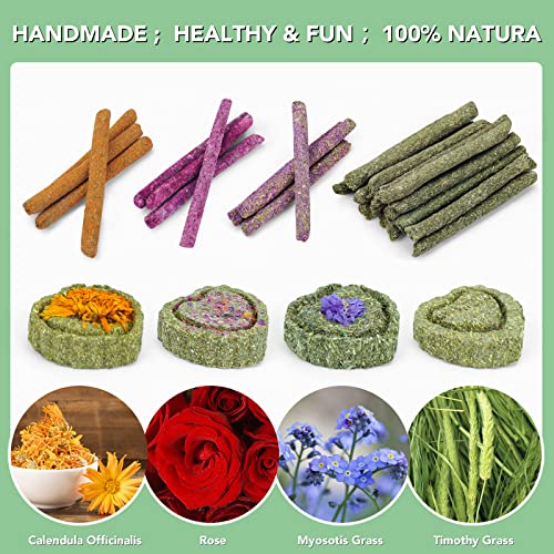 VESPRO Rabbit Toys for Bunnies Rabbit Chew Toys for Teeth Bunny for Rabbits Guinea Pig Chew Treats Toys,Timothy Hay Sticks for Chinchillas Hamsters Bunny Guinea Pig Rats and Animals Teeth Care - size: 0.11 Ounce (Pack of 23)