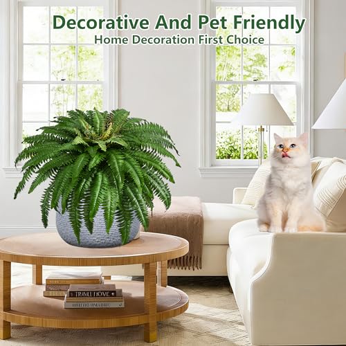 48In Artificial Boston Ferns Bush, Set of 2 Large Faux Ferns Plants, 67 Branches Fake Ferns for Home Living Room Decor, Indoor and Outdoor - size: 2 PCS-48"