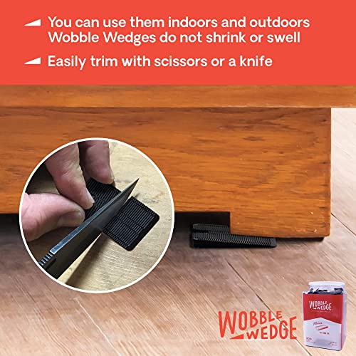 Wobble Wedges Flexible Plastic Shims - Leveling Shims for Home Improvement, Furniture Levelers, Table, and Toilet for Leveling - Made in USA Plastic Wedges Shim for Appliances (Black, 300-Pack) - size: 300