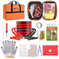 Nilight Car Emergency Kit with Jumper Cable, First Aid Kit Safety Assistance Tools for Travel Camping Outdoor Cars Truck SUV RV, Roadside Essentials with Flash Light - color: Essential Kit+Flash Light
