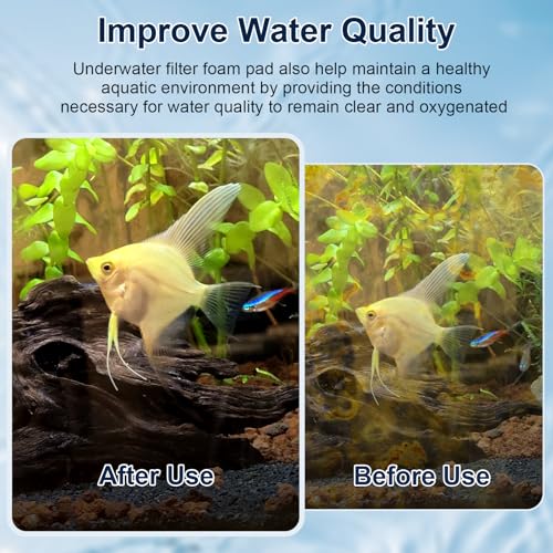 Underwater Filter Bio-Foam Pads Compatible with Fluval U1 Filter, Aquarium Foam Filter Media, Filter Sponge Replacement Parts for Aquaclear Canister Aquarium Fish Tank (4 Pack)