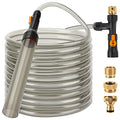 hygger Bucket-Free Aquarium Water Change Kit Metal Faucet Connector Fish Tank Vacuum Siphon Gravel Cleaner with Long Hose 49FT Drain & Fill - size: 49 Foot(Pack of 1)