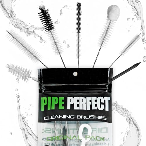 Pipe Perfect Original Cleaning Brush Set – Multi-Size Detail Brushes for Glass, Bottle, Tube & Narrow Openings | Deep Cleaning Kit for Hard-to-Reach Areas | Durable Reusable (Original Pack)