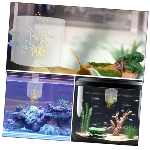 Fish Tank Feeding Ring Acrylic Fish Food Organizer Anti-Scatter Feeding Supply 80-Hook for Betta Shrimp Turtle Aquariums Beginner