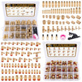 CheeMuii 136 PCS Brass DOT Air Line Fittings Kit Push Lock DOT Air Fittings Push to Connect Fittings 1/8" 1/4" 3/8" 1/2" Quick Connect Air Hose Fittings Assortment for Air Line Air Hose - size: 136PCS