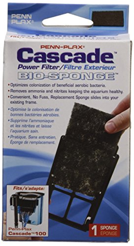 Penn-Plax Cascade 100 GPH Hang On Filter Aquarium Bio Sponge Replacement; 3 Pack - size: Pack of 3