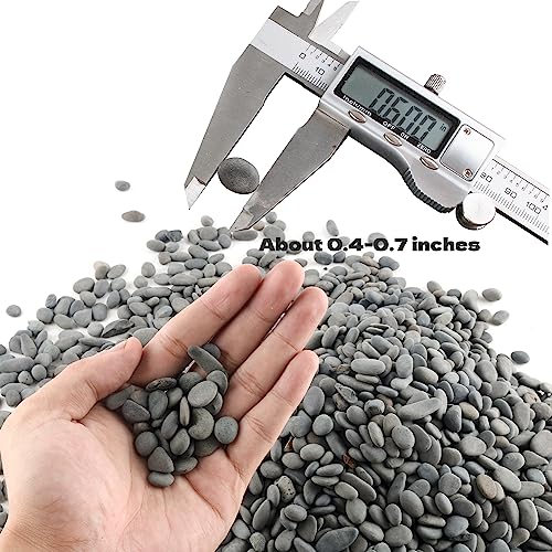 18lb Small Smooth River Rocks Pebbles for Plants & Succulents, Decorative Outdoor Landscaping Garden Rocks, Natural Mexican Beach Pebbles, Gravel for Aquarium, Fish Tanks, Vase and Yard Decor - size: 18LB, style: Small