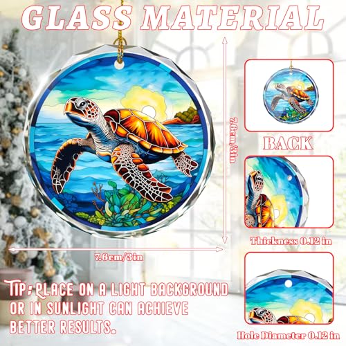Stained Glass Sea Turtle Ornament - Christmas Tree Decor, Gift Exchange Present - color: Sea Turtle