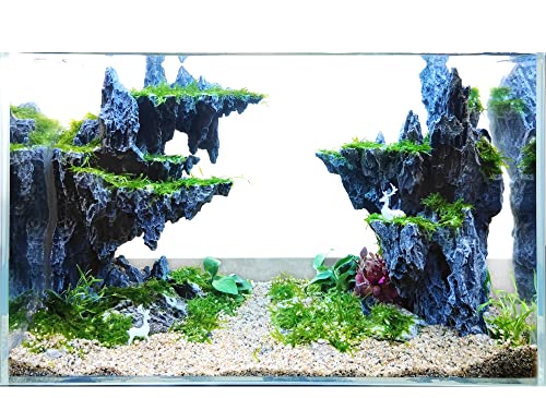 Allcolor Fish Tank Decor Rocks.Aquarium Decoration Model.Easy and Quick Solution for Aquascaping.(Sky City) - style: Sky City