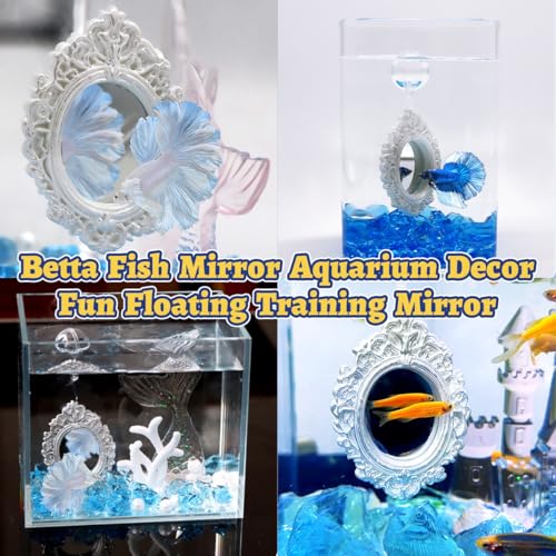 6 Pcs Betta Fish Toy Set, Includes Betta Mirror, Exercise Ring, Leaf-Shaped Hammock, Suitable for Betta Fish Tanks Accessories, Aquariums Decor