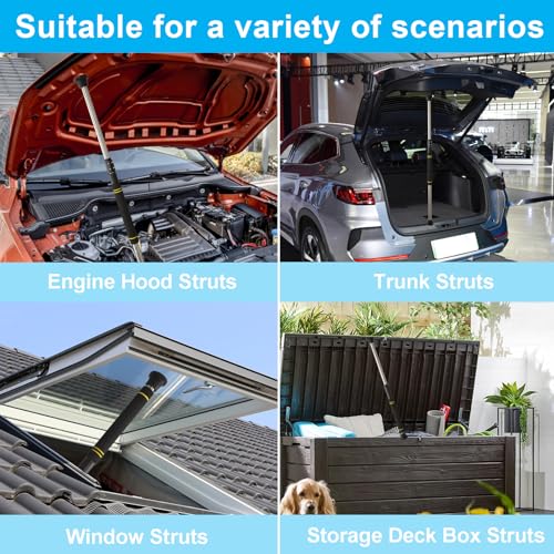 Telescopic Hood Prop Rod, 29 to 40 inches Hood Prop Holder Tool for Car Trunk Universal Engine Support Bar Stainless Steel Material with Comfortable Sponge Handle Telescoping Adjustable