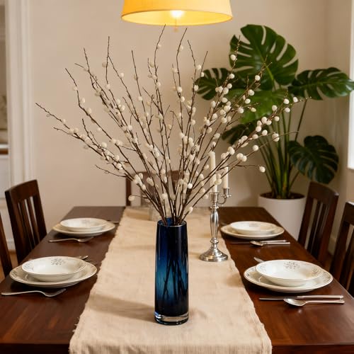 4Pcs 31.4Inch Artificial Pussy Willow Branches for Vases Faux Pussy Willow Stems for Home Wedding Centerpieces Arrangements Party Garden Decor - color: 31.4inch White, size: 4 PCS