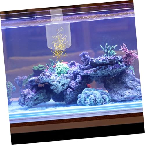 POPETPOP Aquarium Fish Food Feeder Ring Acrylic Fish Food Organizer for Betta Shrimp Turtle Feeding Tank with 80-Hook Floating Feeding Tool