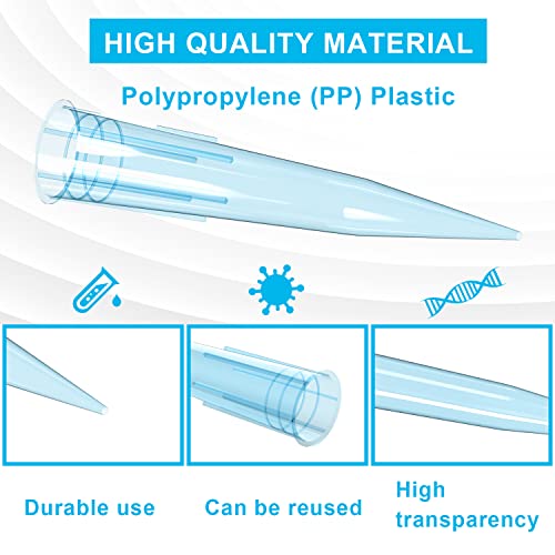 ONiLAB Pipette Tips 1000 UL/ 1mL 500 PCS Clear Blue Laboratory Universal Plastic Liquid Pipettor Tips Polypropylene (PP) Autoclavable - size: 1mL(500PCS)
