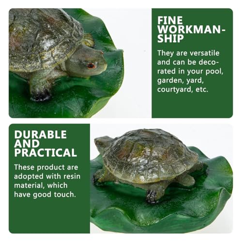 Mikikit Realistic Floating Turtle Statue Pond Decorations Garden Pond Accessory Resin Craft Ornament