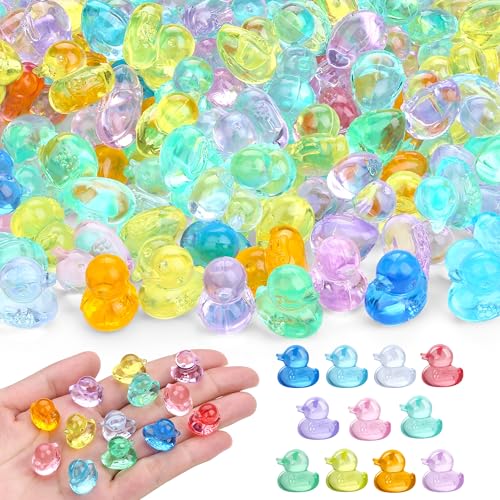 200PCS Mini Resin Small Ducks to Hide Miniature Tiny Little Plastic Ducks for Hiding Resin Duck Bulk Pack for Micro Garden Aquarium DIY Craft Office Desk Decor Vase Filler Gifts Party Favors - size: Duck (200PCS)