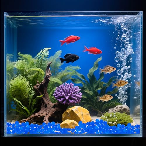 Glow in The Dark Fish Tank Rocks,Blue Glowing Rocks Stones Resin Glow in Dark Pebbles for Outdoor Garden, Fish Tank, Aquarium, Landscaping,Driveway Decoration,2.2 Lb - color: 1-Blue, size: 2.2 LB
