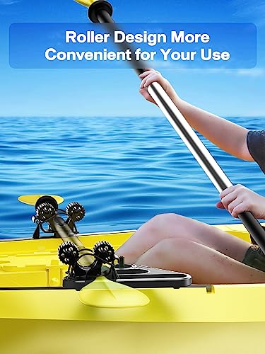 Dual Kayak Paddle Holder, Multi-Functional Kayak Paddle Holder, Dual Head Kayak Track Mount Accessories with Two Security Tethers - Kayak Oar/Fishing Net/Gaff Holder for Fishing