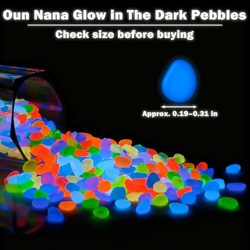900pcs Glow in the Dark Rocks for Outdoor Garden & Aquarium – Luminous Stones for Landscaping, Pathway, Patio, Driveway, Walkway, Fish Tank, Plant Pots(Multicolor) - color: Multi