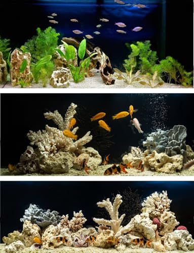 Aquarium Background Paper Décor PVC Fish Tank Backdrop Wallpaper Electrostatic Adhesive, No Glue, Easy to Install, Reusable (15.8" H x 78.7" L, Black)