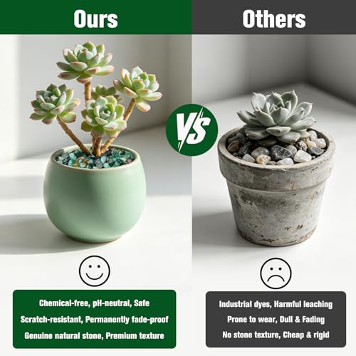 Halatool 4LB Green Aquarium Gravel for Fish Tank 0.35"- 0.6" Natural Landscaping Pebbles for Decorations Small Succulent Rocks for Indoor Outdoor Plants DIY Crafts & Vase Filler - size: 4 LB, style: Green Pebbles