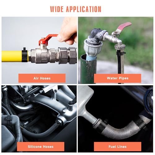 60Pcs 0.31"(8mm) Spring Band Hose Clamps, Black | Constant Tension, Fuel Line Silicone Vacuum Hose Steel Clamp, Low Pressure Air Clip Clamp, For Automobiles - color: Black-60pcs, size: 0.31"(8mm)