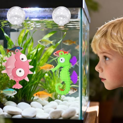 Aquarium Ornament, 2 Pcs Fish Tank Decorations Floating Decor Octopus with Floating Device,Cute Fish Tank Accessories for All Kinds of Simulated Underwater World - style: StyleF