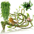 Hamiledyi Reptile Plants Bendable Jungle Climbing Vine Terrarium Branch Flexible Plastic Leaves Hanging Pet Habitat Decoration for Bearded Dragon Lizard Gecko Frog Snake Tank Accessories Decor - size: 3 PCS - Style 1