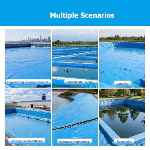 High-Density PVC Pond Liner 0.3MM Thick, Durable Blue Preformed Underlayment for Outdoor Koi Fish Ponds, Garden Fountains, Streams & Waterfalls (1x50m/3.3x164') - size: 1x50m/3.3x164'