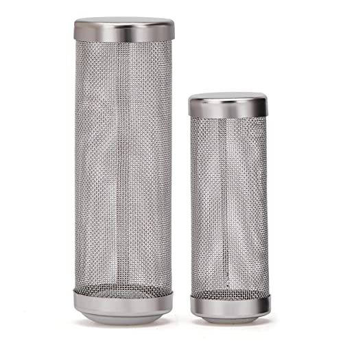 2 Pcs 12mm/16mm Stainless Steel Aquarium Filter Intake Guard Mesh Cover,Fish Tank Filter Guard with 2PCS Filter Sponge for Breeding Fish Shrimp Tank