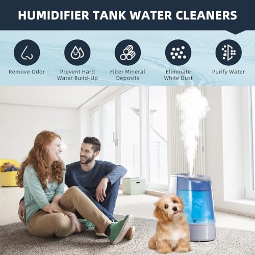 AMI PARTS Humidifier Tank Cleaner for Warm&Cool Most Humidifiers and Fish Tank Humidifier Demineralization Purifie Water Soften Hard Water 18-Pack (Blue, Adorable, Submarine Shape) - color: Blue