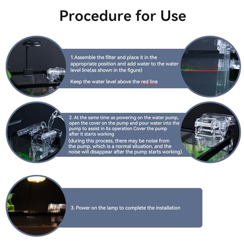 1.8 Gallon Beta Fish Tank Aquariums Kits - Clear Small Fish Bowl Starter Kit with LED Light, Water Filter Pump, Hydroponic Basket - Beginner's Gift for Guppy Shrimp Goldfish, Rectangular - size: Long fish tank