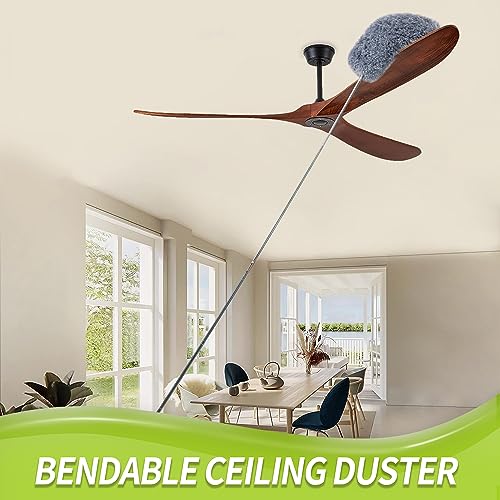 IVYROLL Cobweb Duster with Extension Pole, Spider Web Brush & Ceiling Cleaning Kit, 100" Microfiber Feather Duster Cleaner with Washable Head for Ceiling Fan, Furniture, Home - color: Set A: Spider Web Brush & Ceiling Duster