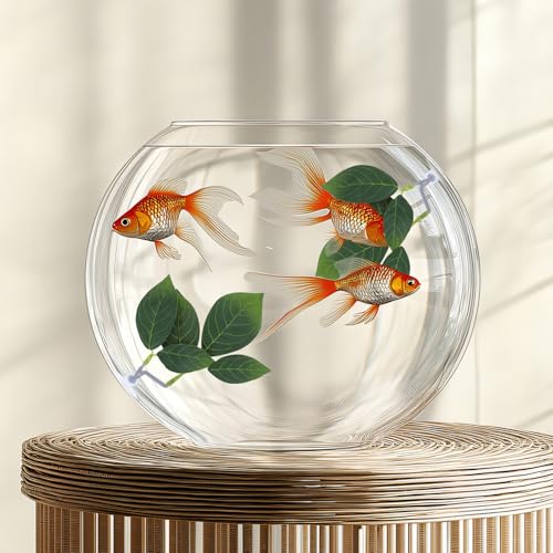 3 PCS Fish Leaf Pad Fish Tank Accessories, Adjustable Plastic Fish Leaf Pad, Betta Fish Leaves Natural Habitat Playing for Betta, Guppy, Tropical Fish Resting, Playing, Breeding with Suction Cup