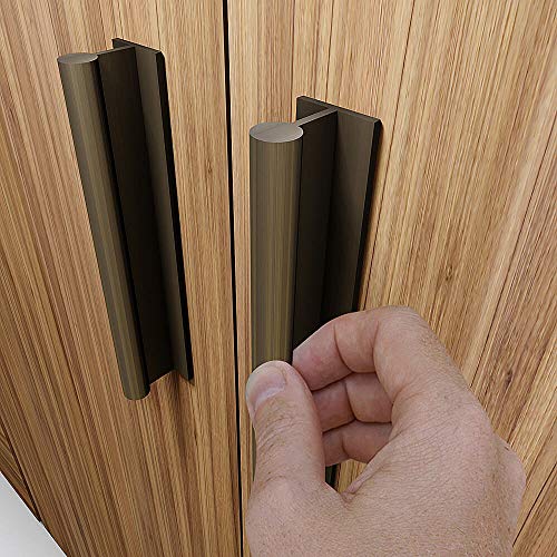 HRX Self-Adhesive Edge Fingerpull Door Handle - Easy to Install Screwless Peel and Stick on Glass, Wood, Metal, Plastic - Sliding Doors Knob for Kitchen Fronts, Drawers & Dressers Panels - 2 Pack - color: Stainless
