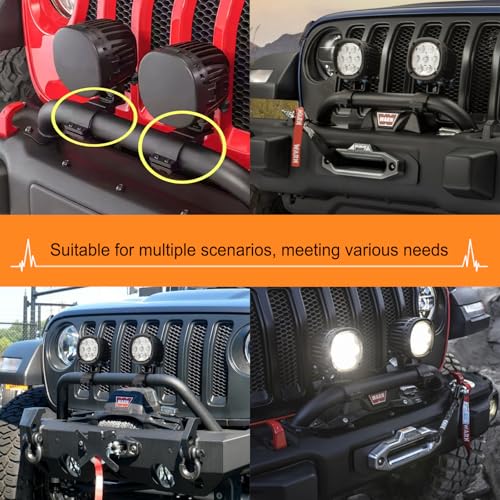 Tube Clamp Mounting Bracket for 2.5 Inch Bull Bar Roof Rack Roll Cage Mounts LED Square Round Work Light & Light Bar (Adjustable Between 64-69mm/2.5-2.7inch ) - size: 64mm-69mm(Approx 2.5"-2.7")