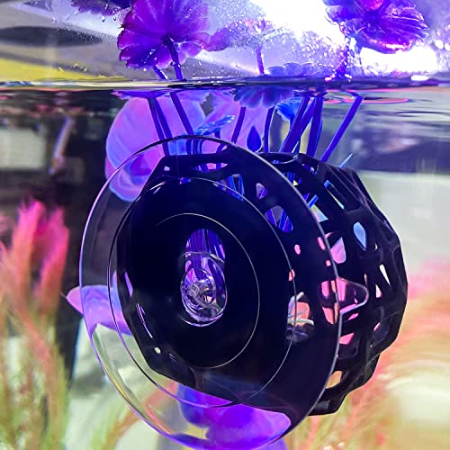 Aquarium Plant Holder with Suction Cups - Hanging Planter for Aquatic Plants, Fish Tank Decoration & Cultivation Tool (Black)