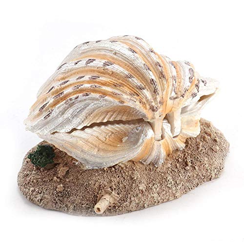 Shell Pearl Bubbler Decor Fish Aquarium Foldable Shell Fishes Shrimp Hiding House Cave Resin Fish Shrimp Breeding Hiding Cave Shelter Aquarium Landscaping Decoration