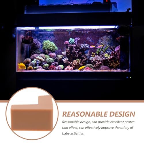 6pcs Silicone Corner Protectors for Fish Tank and Furniture Edge Guard, Medium Brown Soft Bumpers for Aquarium and Pet Carrier Safety