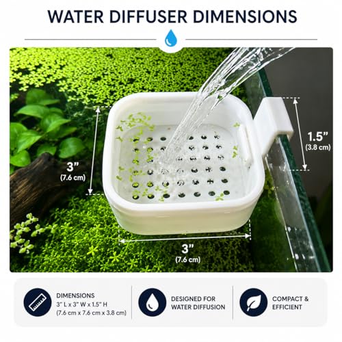 Aquarium Stable Water Change Diffuser. Water Flow Controller for Fish Tank, Flow Control & Gentle Water Return – Saves Water, Reduces Stress - color: White